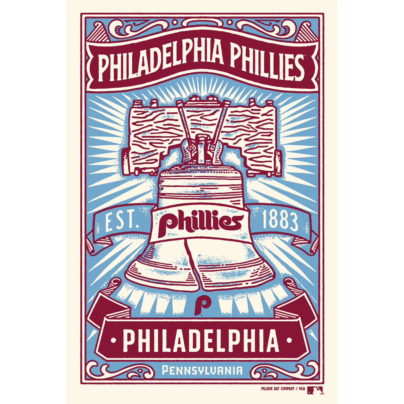 Retro Philadelphia Phillies Baseball Art
