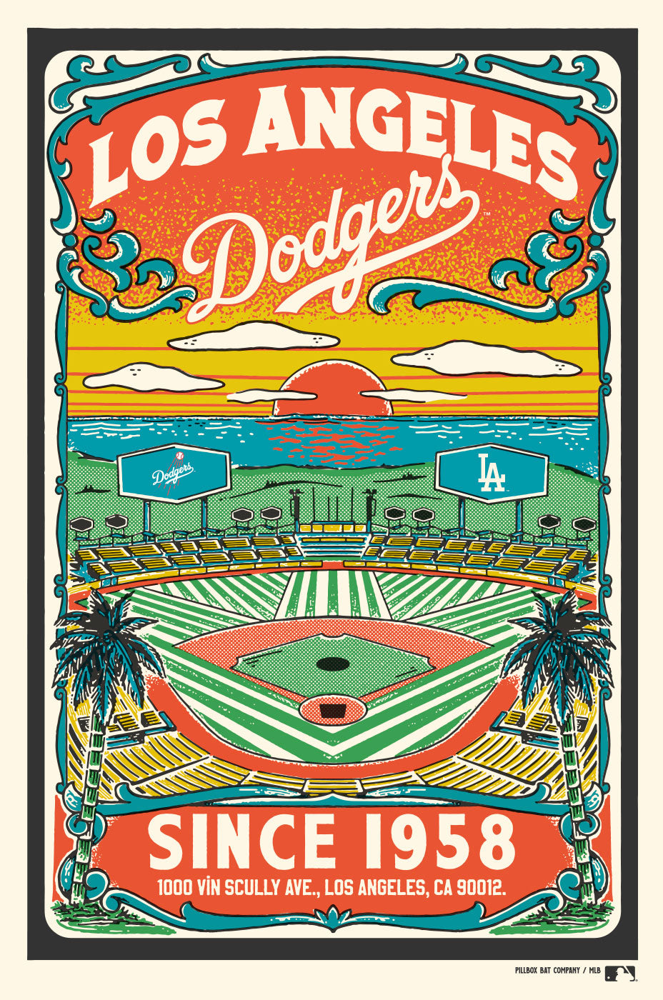 Los Angeles Dodgers “Ocean Sunset” - Silkscreen Print (MLB