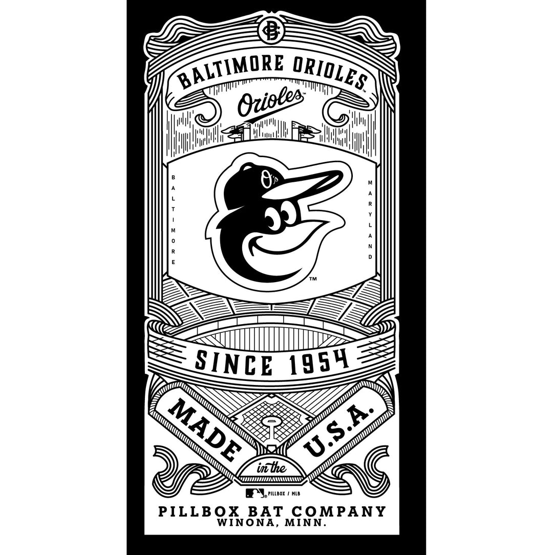 Baltimore Orioles - Banner Series Art Bat (MLB) – Pillbox Bat Co.
