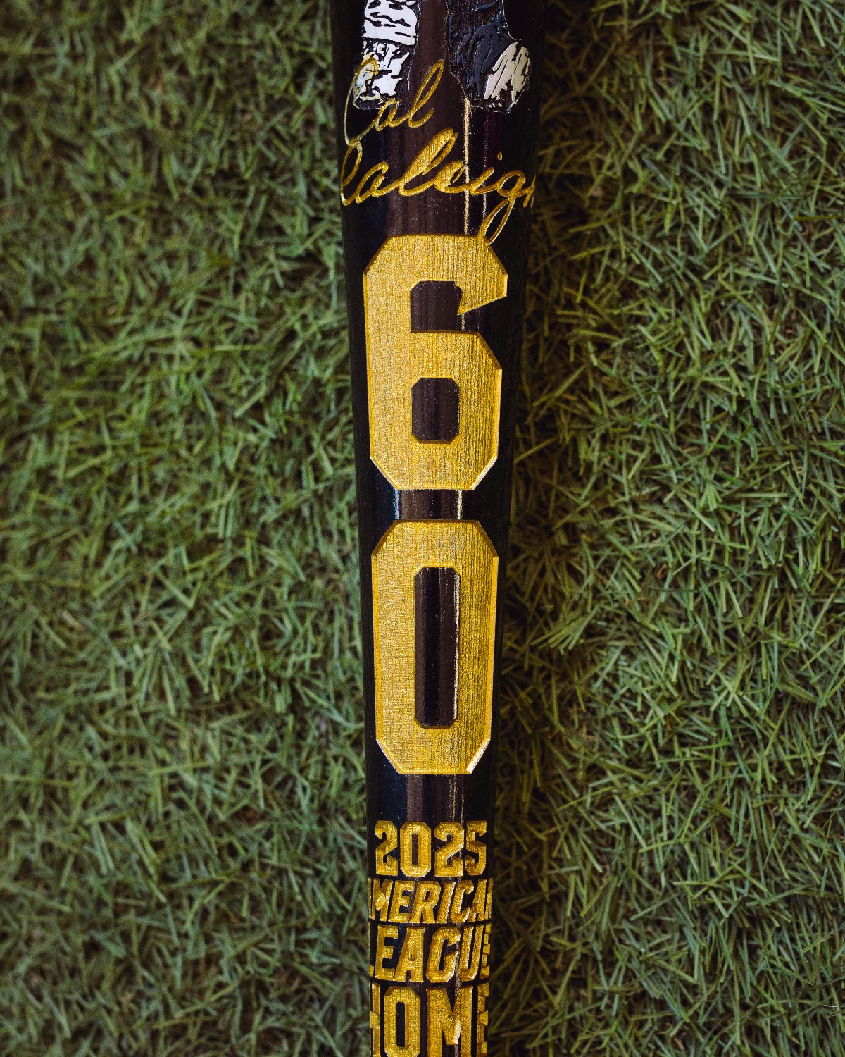 PREMIUM VERSION Cal Raleigh - 2025 AL Home Run Champ Art Bat (Seattle Mariners)