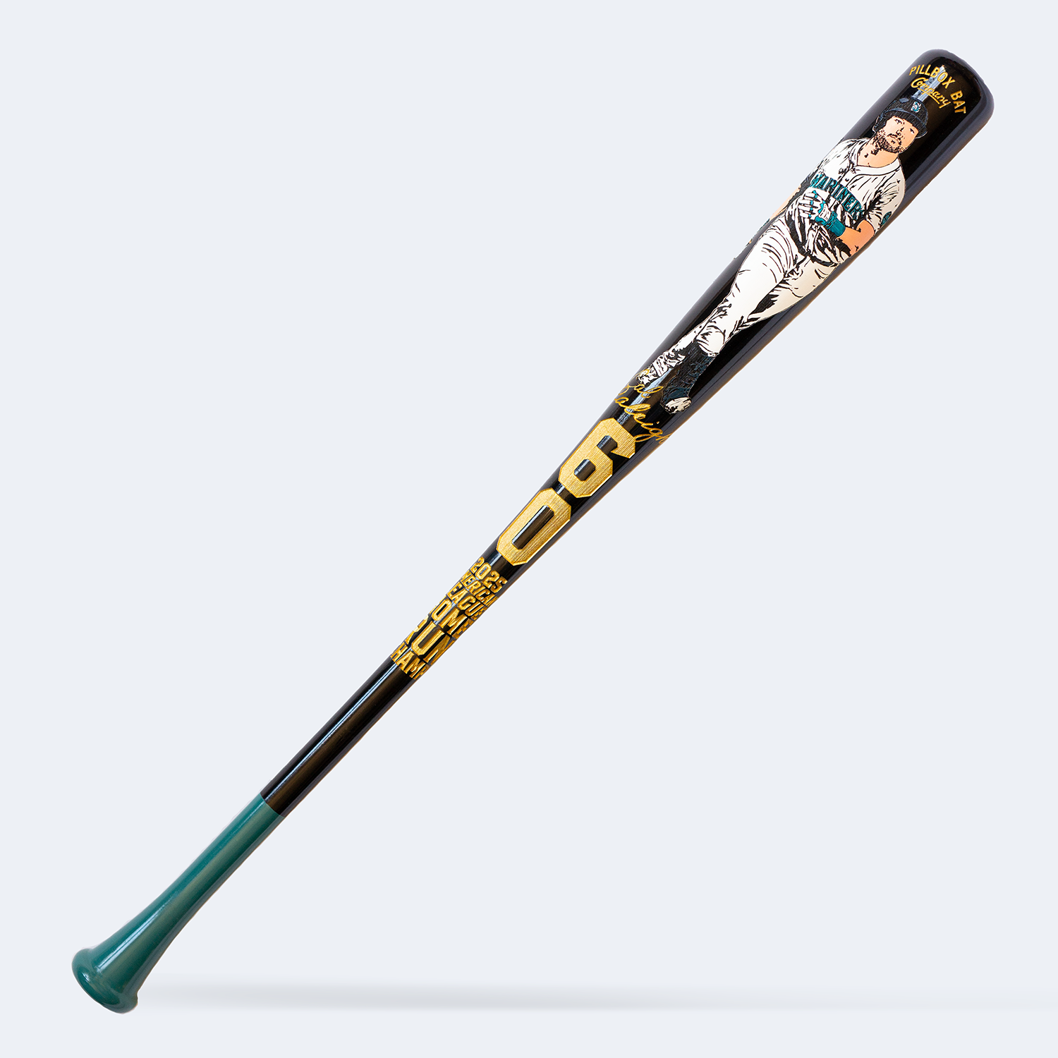 PREMIUM VERSION Cal Raleigh - 2025 AL Home Run Champ Art Bat (Seattle Mariners)
