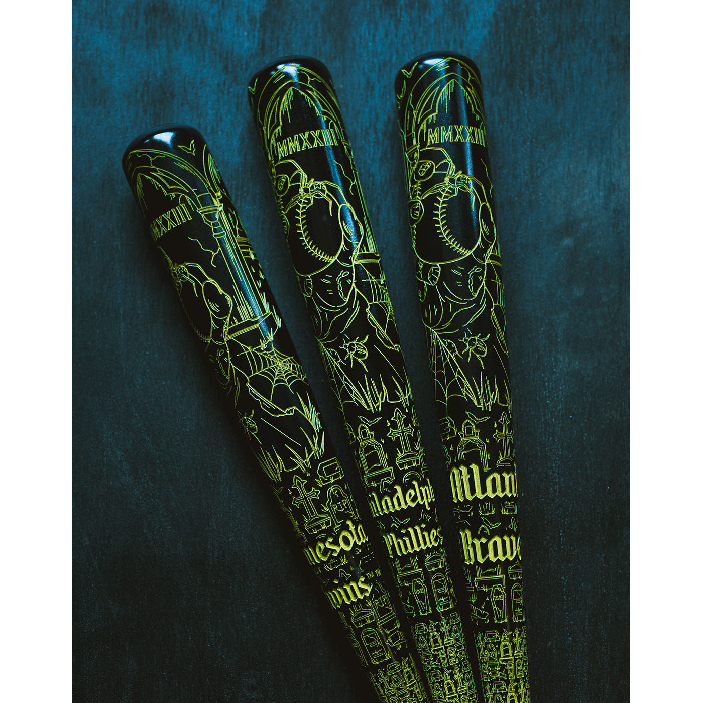 MLB Teams Zombie Art Bat - Molly Lyn Artist Series