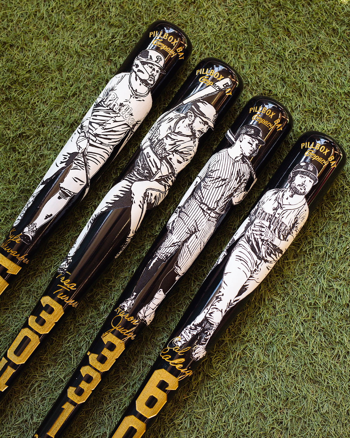 Cal Raleigh - 2025 AL Home Run Champ Art Bat (Seattle Mariners)