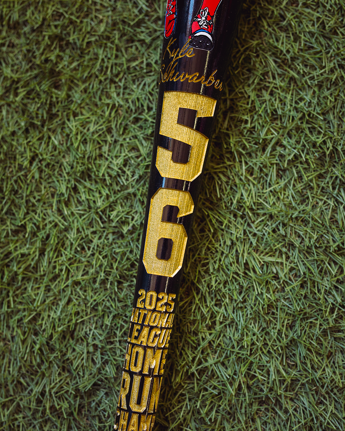 PREMIUM VERSION Kyle Schwarber - 2025 NL Home Run Champ Art Bat (Philadelphia Phillies)