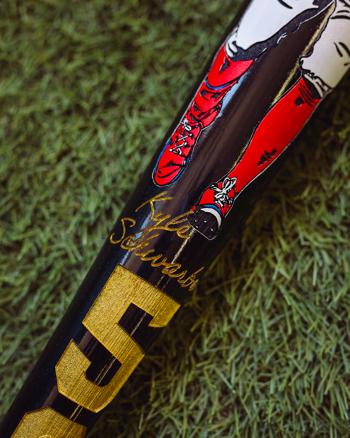 PREMIUM VERSION Kyle Schwarber - 2025 NL Home Run Champ Art Bat (Philadelphia Phillies)