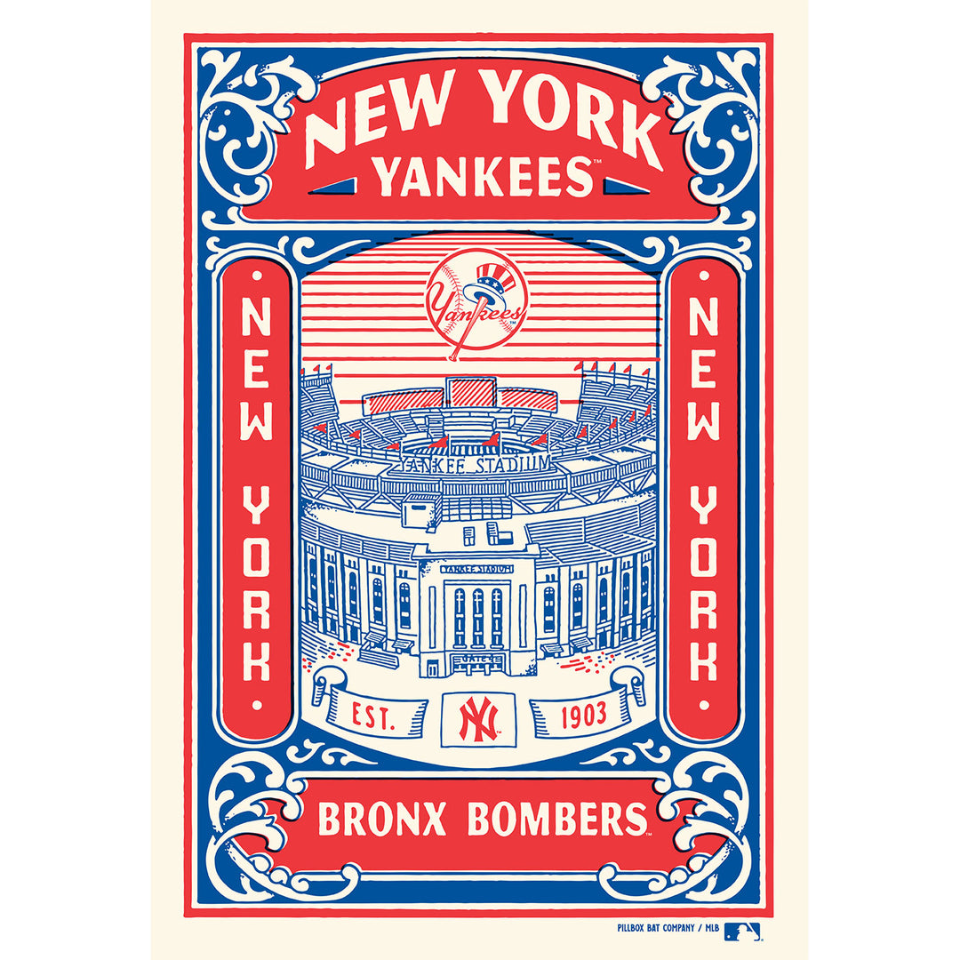 MLB YANKEES ホーロー看板 特大 91cm ヤンキース WBC 看板 New York Yankees “Yankee Stadium” - Silkscreen Print (MLB