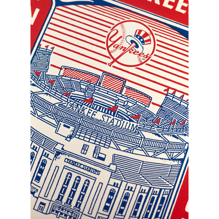 MLB YANKEES ホーロー看板 特大 91cm ヤンキース WBC 看板 New York Yankees “Yankee Stadium” - Silkscreen Print (MLB