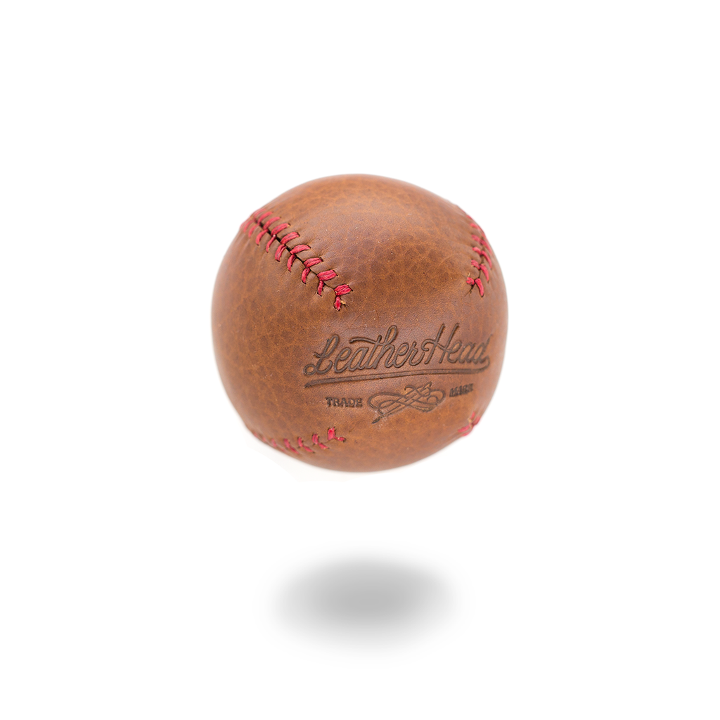 Lemon Ball Leather Baseball - Burgundy & Black